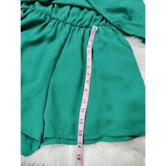 Gibson x Living in Yellow Dahlia Sleeveless Layered Romper Green Women's Size S - Picture 10 of 16